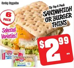 Farmer Jack's Sandwhich or burger thins offer