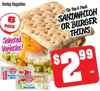 Farmer Jack's Sandwhich or burger thins offer