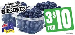 Farmer Jack's Australian grown punnets of blueberries offer