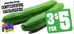 Farmer Jack's Australian grown continental cucumbers offer