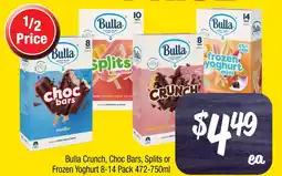 Farmer Jack's Bulla crunch, choc bars, splits or frozen yoghurt offer