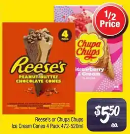 Farmer Jack's Reese's or chupa chups ice cream cones offer