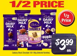Farmer Jack's Cadbury block chocolate (selected varieties) offer