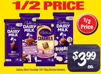 Farmer Jack's Cadbury block chocolate (selected varieties) offer