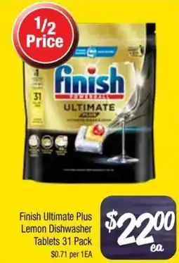 Farmer Jack's Finish ultimate plus lemon dishwasher tablets offer