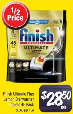 Farmer Jack's Finish ultimate plus lemon dishwasher tablets offer