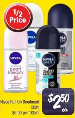 Farmer Jack's Nivea roll on deodorant offer