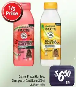 Farmer Jack's Garnier fructis hair food shampoo or conditioner offer