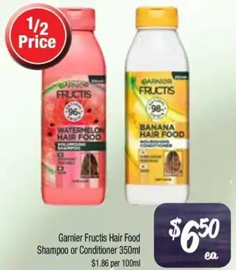 Farmer Jack's Garnier fructis hair food shampoo or conditioner offer