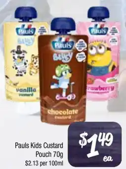 Farmer Jack's Pauls kids custard pouch offer