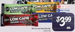 Farmer Jack's Bsc low carb protein bars offer