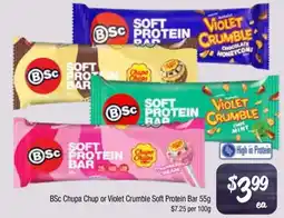 Farmer Jack's BSc Chupa Chup or Violet Crumble Soft Protein Bar offer