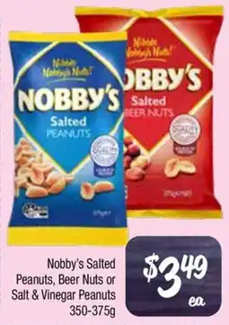 Farmer Jack's Nobby's salted peanuts, beer nuts or salt & vinegar peanuts offer