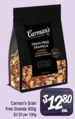 Farmer Jack's Carman's grain free granola offer
