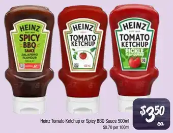 Farmer Jack's Heinz tomato ketchup or spicy bbq sauce offer