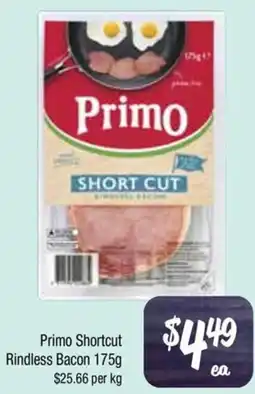 Farmer Jack's Primo Shortcut Rindless Bacon offer