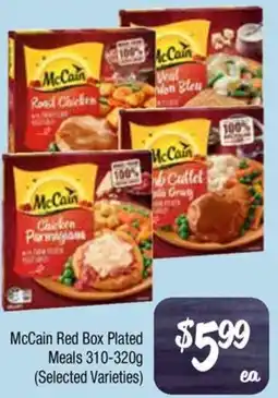 Farmer Jack's McCain Red Box Plated Meals offer