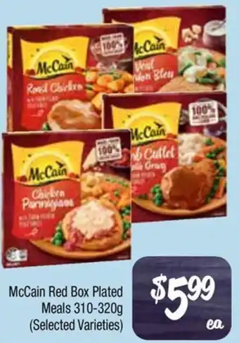 Farmer Jack's McCain Red Box Plated Meals offer