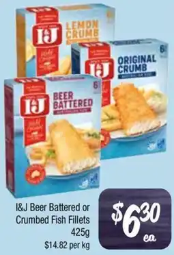 Farmer Jack's I&J Beer Battered or Crumbed Fish Fillets offer