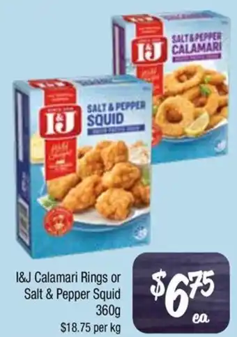 Farmer Jack's I&J Calamari Rings or Salt & Pepper Squid offer