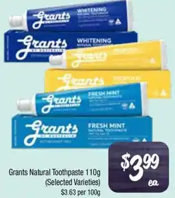 Farmer Jack's Grants Natural Toothpaste offer