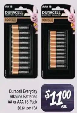 Farmer Jack's Duracell Everyday Alkaline Batteries AA or AAA offer