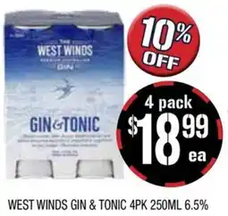 Farmer Jack's West winds gin & tonic 4pk 6.5% offer