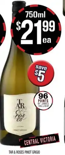 Farmer Jack's Tar & roses pinot grigio offer
