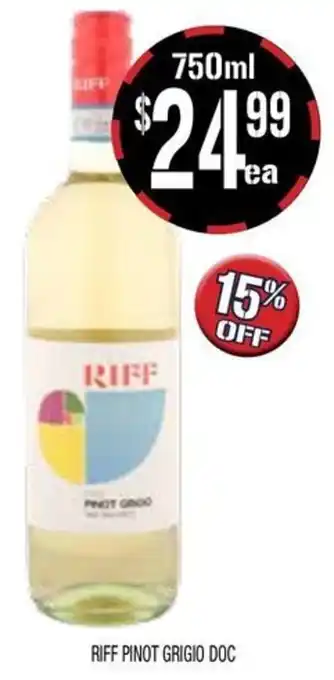 Farmer Jack's Riff pinot grigio doc offer