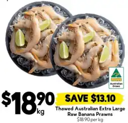 Drakes Thawed Australian Extra Large Raw Banana Prawns offer