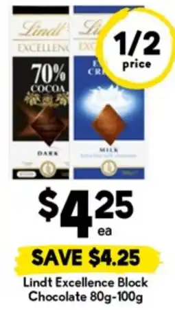 Drakes Lindt Excellence Block Chocolate offer