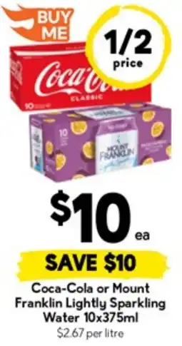 Drakes Coca-Cola or Mount Franklin Lightly Sparkling Water offer
