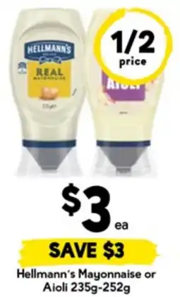 Drakes Hellmann's Mayonnaise or Aioli offer