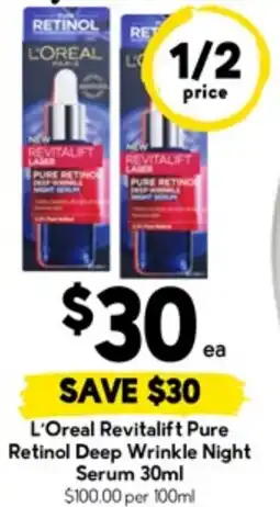 Drakes L'Oreal Revitalift Pure Retinol Deep Wrinkle Night Serum offer