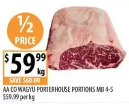 Supabarn AA CO WAGYU PORTERHOUSE PORTIONS MB 4-5 offer