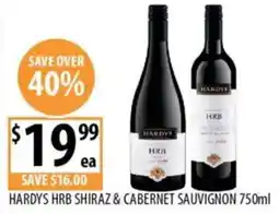 Supabarn Hardys hrb shiraz & cabernet sauvignon offer