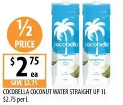 Supabarn Cocobella coconut water straight up offer