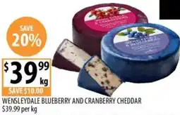 Supabarn Wensleydale blueberry and cranberry cheddar offer