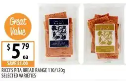 Supabarn Ricci's pita bread range selected varieties offer