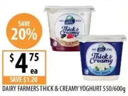Supabarn Dairy farmers thick & creamy yoghurt offer
