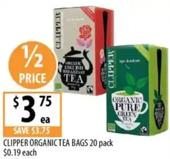 Supabarn Clipper organic tea bags offer