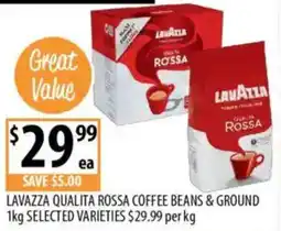 Supabarn Lavazza qualita rossa coffee beans & ground selected varieties offer