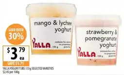 Supabarn Yalla yogurt tubs selected varieties offer