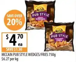Supabarn Mccain pub style wedges/fries offer