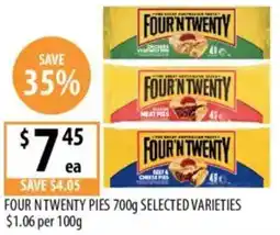 Supabarn Four ntwenty pies selected varieties offer