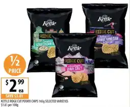 Supabarn Kettle ridge cut potato chips selected varieties offer