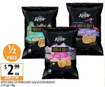 Supabarn Kettle ridge cut potato chips selected varieties offer