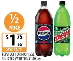 Supabarn Pepsi soft drinks selected varieties offer