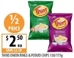 Supabarn Thins onion rings & potato chips offer