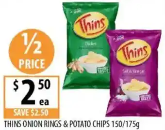 Supabarn Thins onion rings & potato chips offer